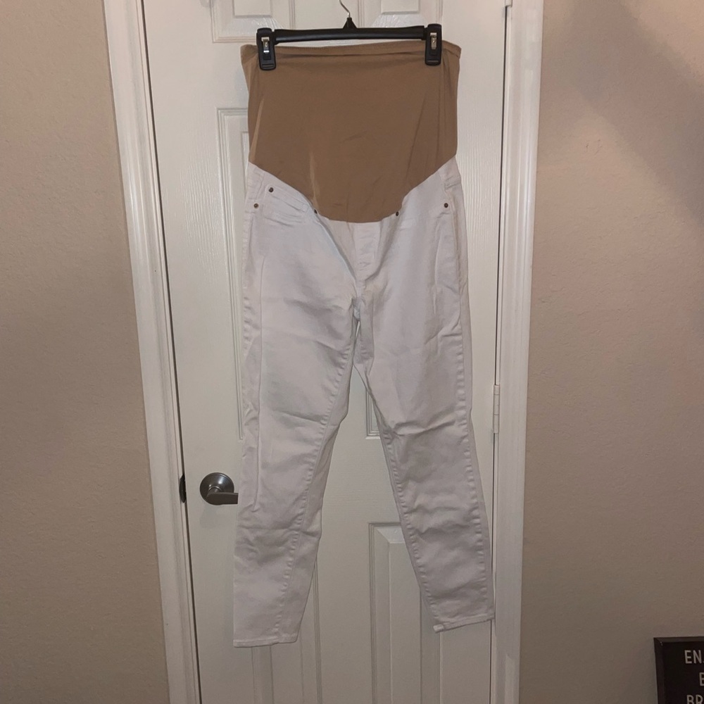 Signature By Levi Strauss Gold Label Maternity White Skinny Jeans Size Size 12